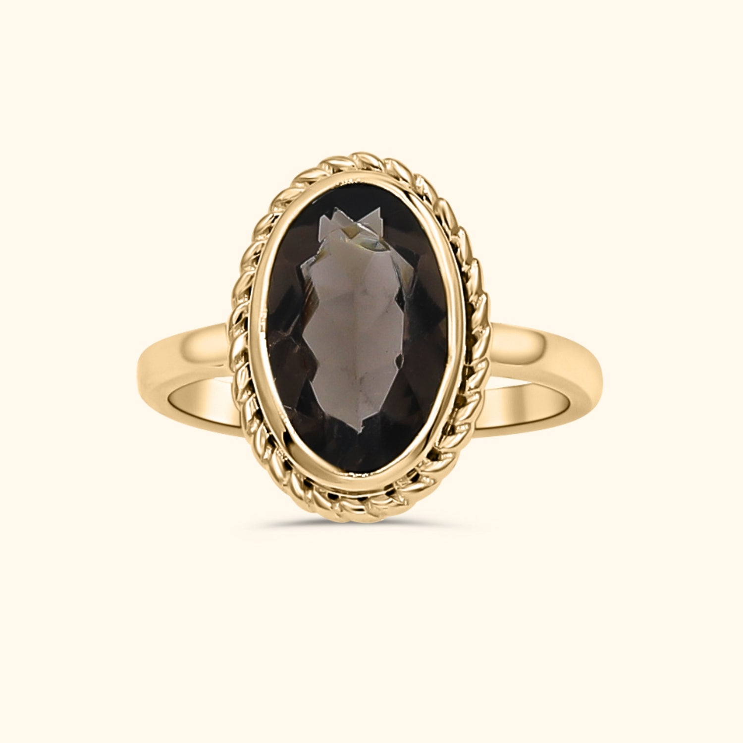 Vintage Luna Smoky Quartz ring