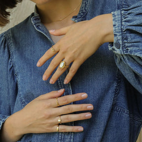 Maria Pearl Octagon ring